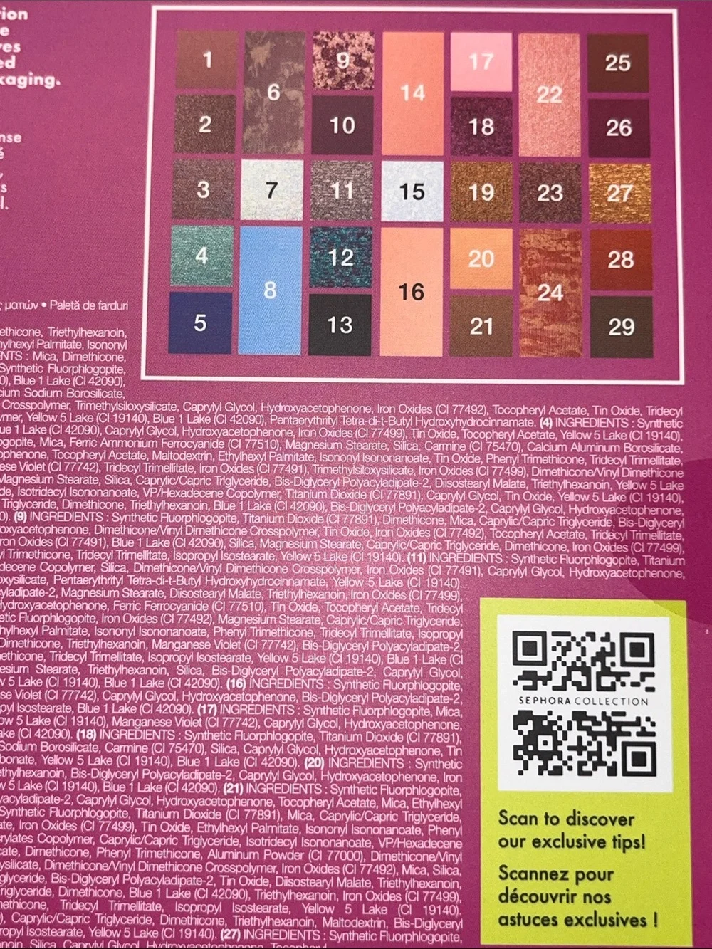 Sephora Vibrant Lights -The Amazing Palette 29 Vibrant Shades